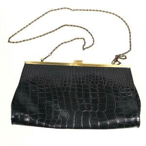 Jessica McClintock Vegan Crocodile Skin Leather Clutch